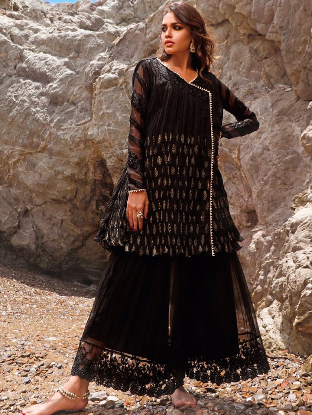 Zainab Chottani Crushed Noir Outfit